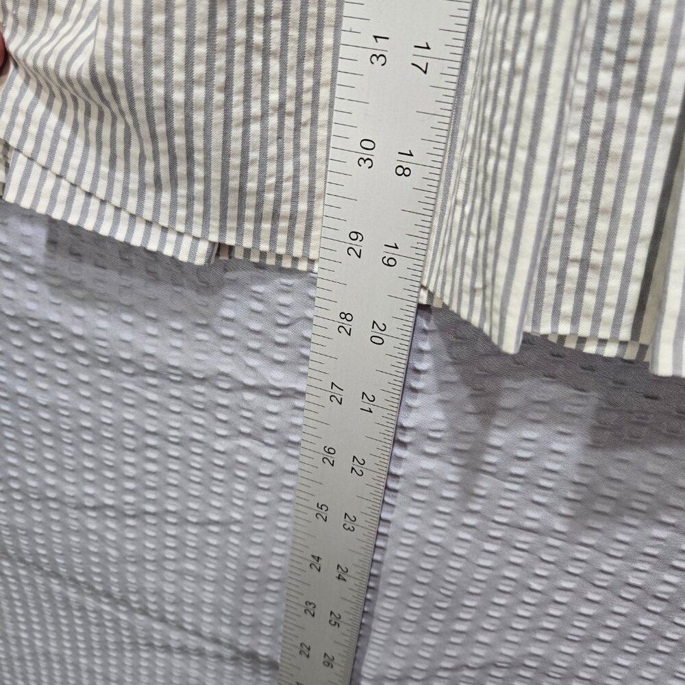 J Crew Gray & White Striped Seersucker Nautical Academia Pleated Cotton Skirt - Picture 12 of 12